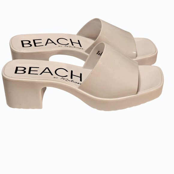 Matisse Beach White Wade Heeled Sandals Size 9M EUC 2.25" Heels - Picture 8 of 12